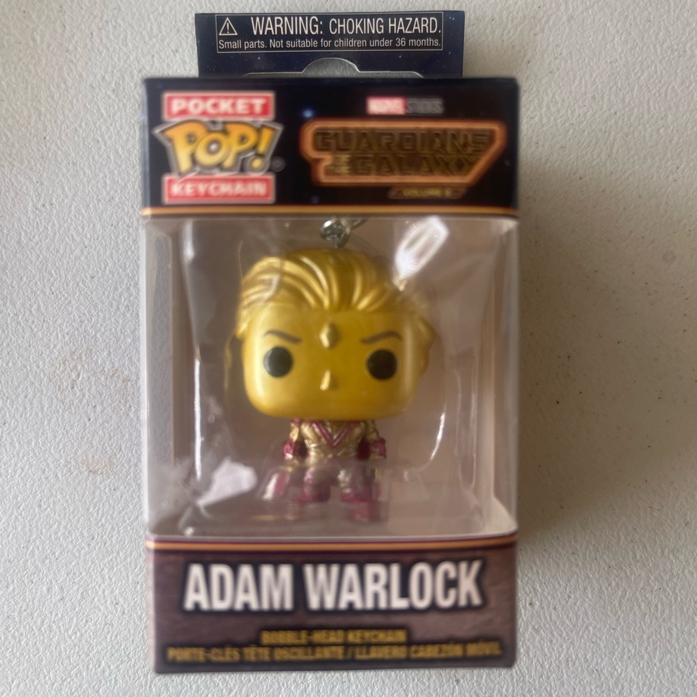 Funko Pocket Pop! Gold and Purple Adam Warlock Keychain Toy NEW